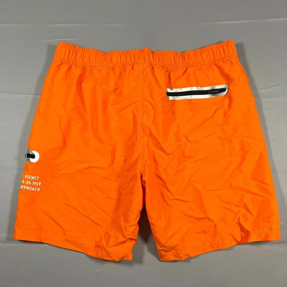 Aldrin Family Foundation Nasa Board Shorts Men XL Orange Mesh Quick Dry Swimwear